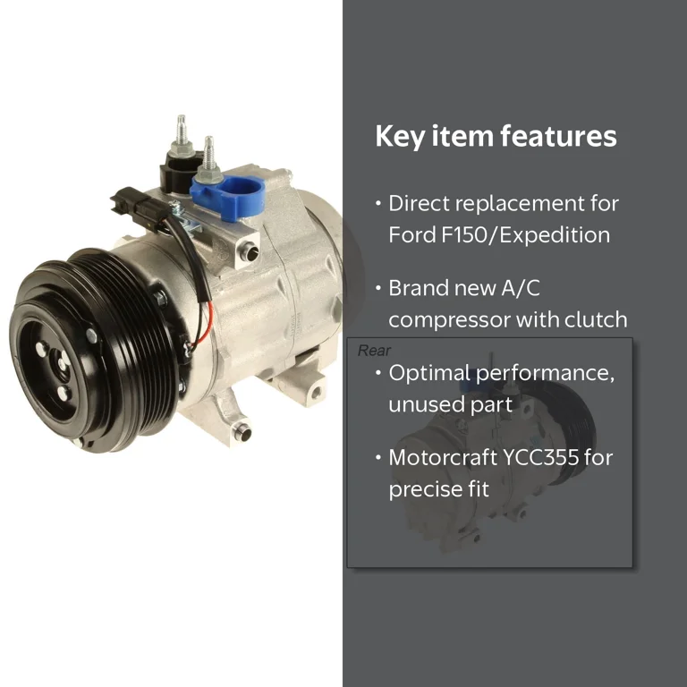 Motorcraft, A C Compressor, YCC355, with Clutch for select Ford