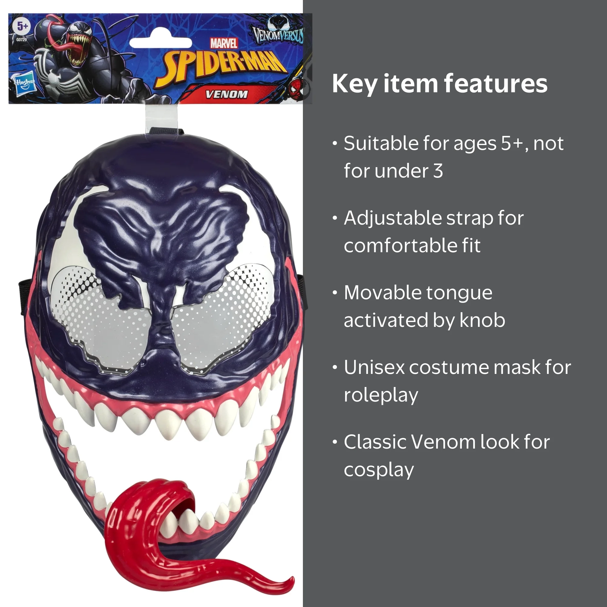 Spider-Man Marvel VenomVersus Venom Mask Kids Roleplay Toy with