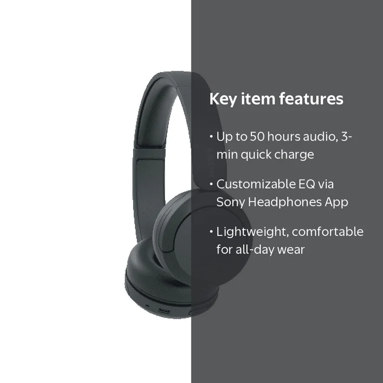 Sony, Wireless Bluetooth Headphones, 50 Hour Battery, Microphone