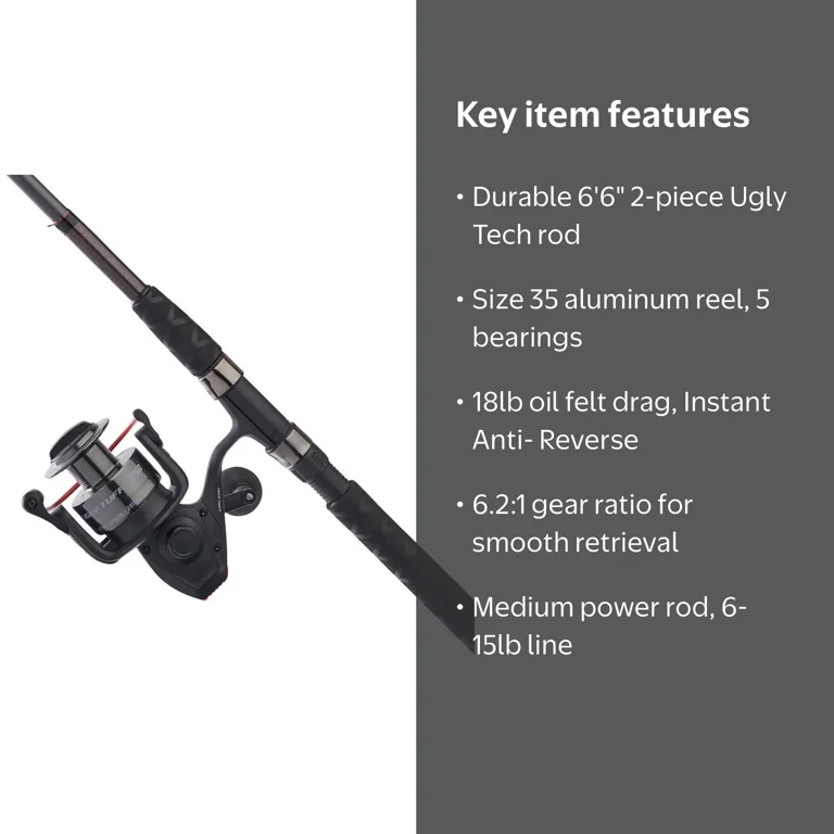 ugly stik 6'6 bass rod and reel combo GX2 Spinning Ugly wont quit Ugly Stik GX2 Spinning Rod