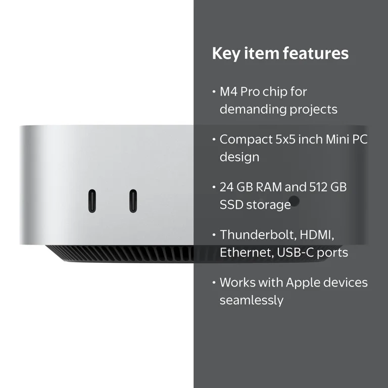 Apple, Mac mini Desktop Computer, MCX44LL/A, Silver - Walmart.com