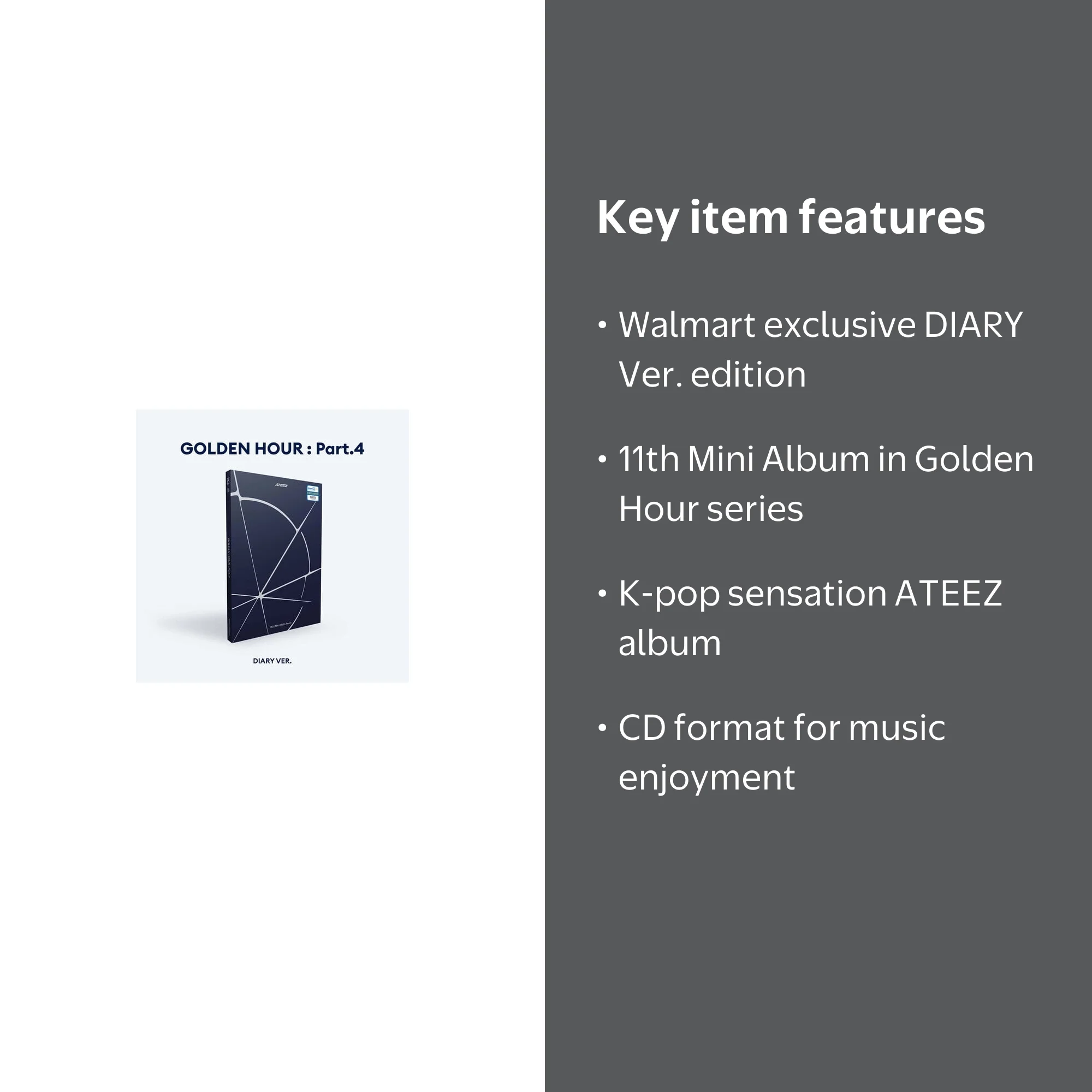 Ateez - GOLDEN HOUR: Part.4 - DIARY Ver. (Walmart Exclusive