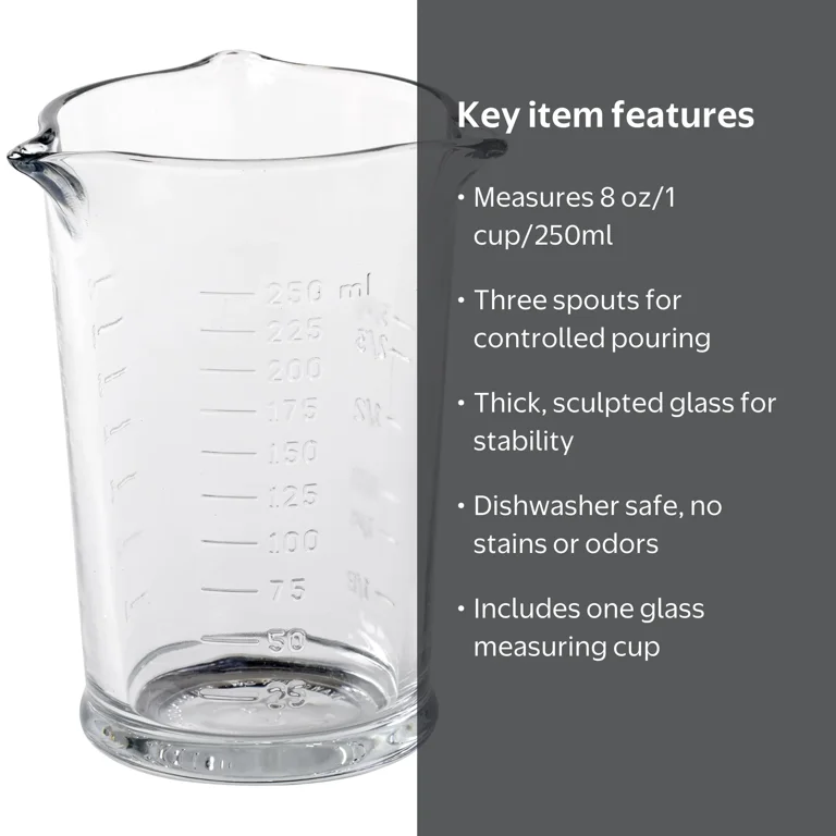 Anchor Hocking 8 oz Triple Pour Glass with Embossed Measurements