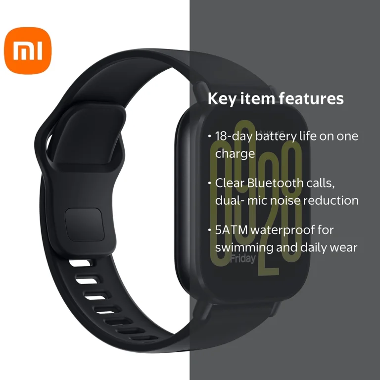 Redmi watch 5 黒 Xiaomi Redmi Watch 5 Active Midnight Black, 2-Inch Display, 18-Day