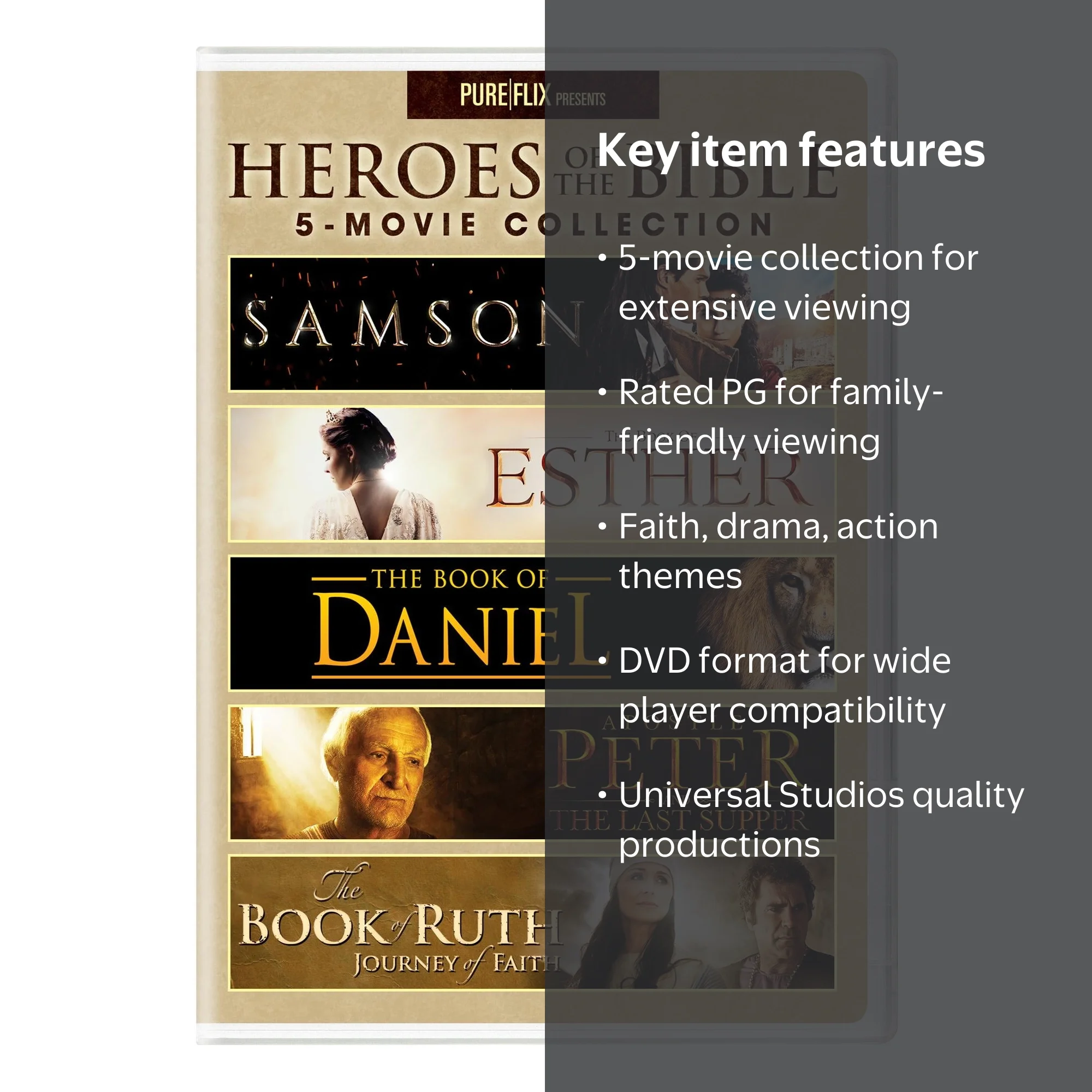 Heroes of the Bible: 5-Movie Collection DVD, 191329148716, Rated