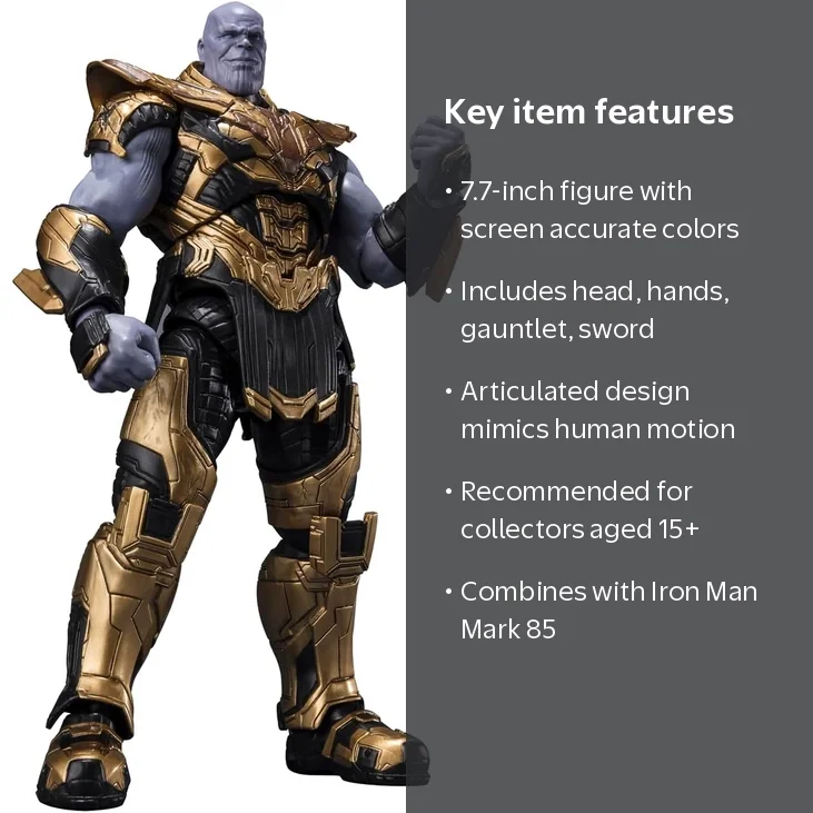 Marvel Avengers Endgames, Thanos Five Years Later: 8 Inch S.H.
