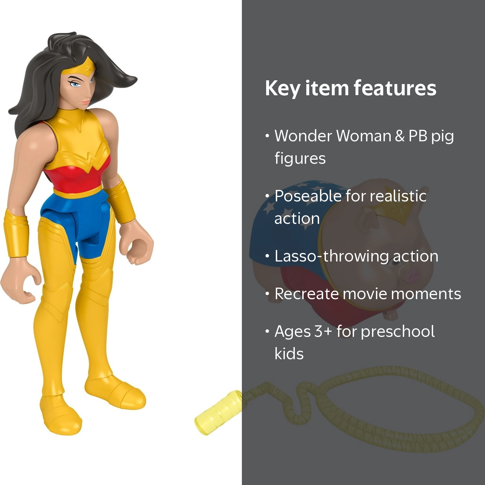 Fisher-Price DC League of Super-Pets Wonder Woman & PB Poseable