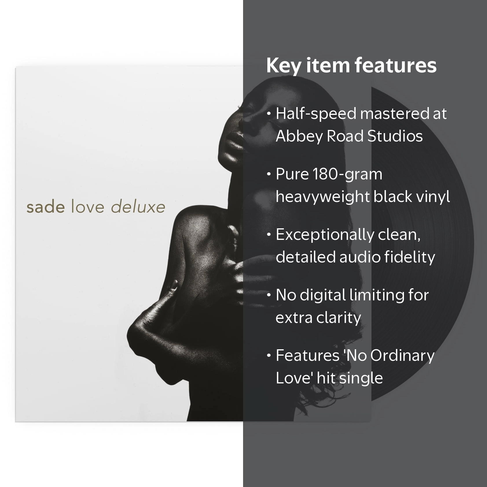 Sony Music, Sade Love Deluxe Vinyl, 180g Heavyweight Black