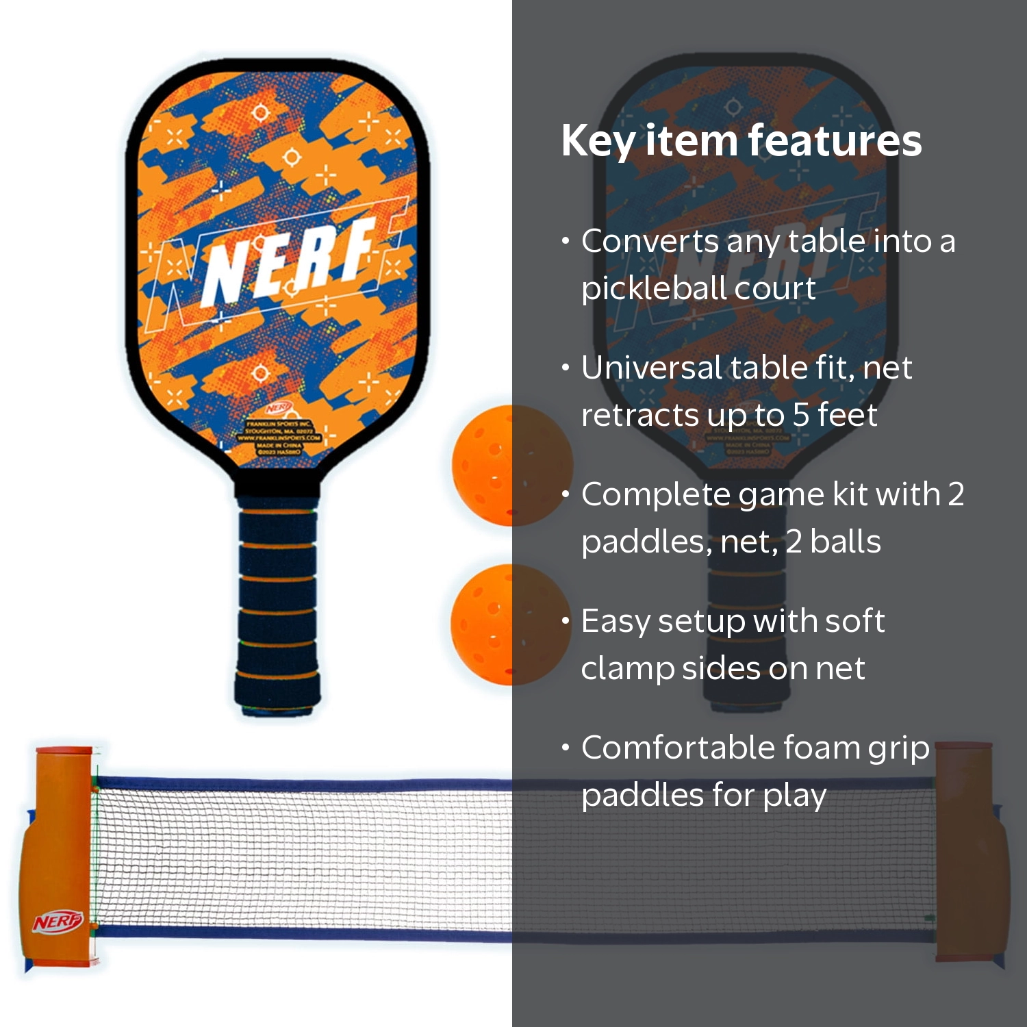 Franklin Sports NERF Tabletop Pickleball Set - Retractable Net