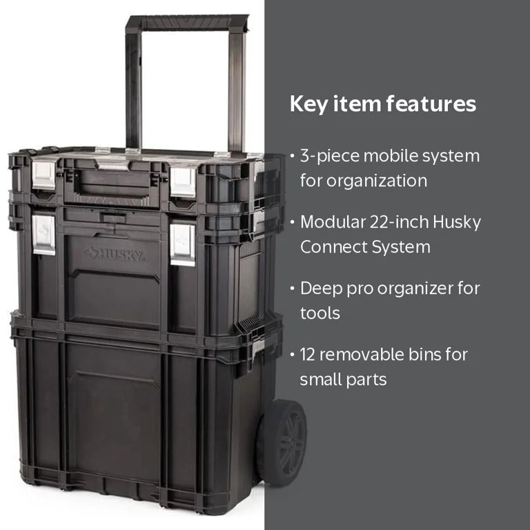 Husky 22 in. Connect Rolling System Tool Box Storage Organizer