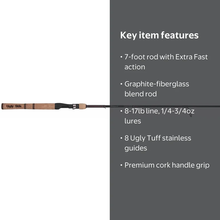 ugly stik elite 7ft Spinning Rod adds a touch of class without compromising on handling. Stik Elite Spinning Ugly Stik