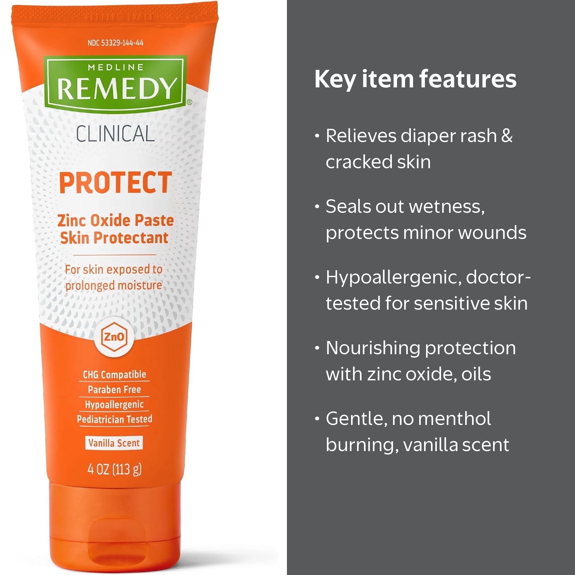 Medline Remedy Clinical Zinc Oxide Paste Skin Protectant (4 oz