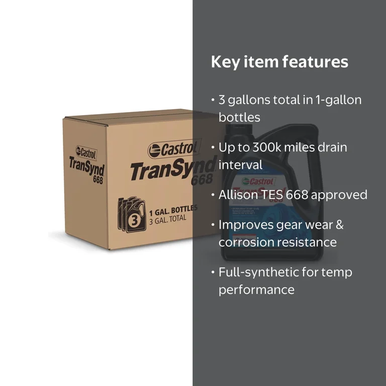 Castrol TranSynd 668 Full Synthetic ATF, 1 Gallon, 3pk - Walmart.com