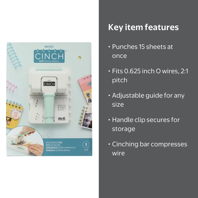 We R Memory Keepers Mini Cinch Hole Punch & Binding Tool, 0.625
