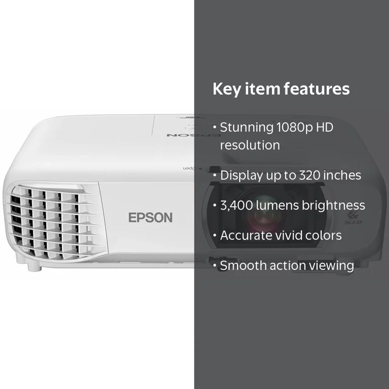 Epson Home Cinema 1080 3LCD 1080p Streaming Projector, HDMI