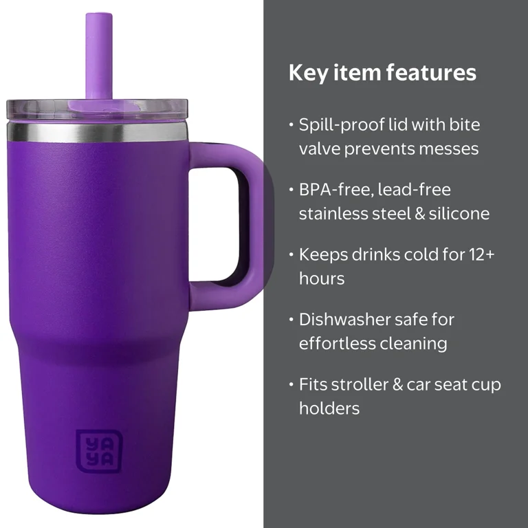 YAYA Travel Tumbler for Toddlers 3+ with Spill-Safe Lid Reusable