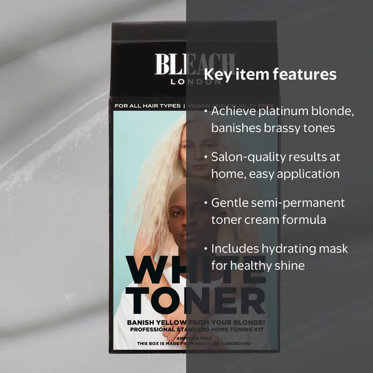 Bleach London Semi-Permanent Hair Toner Cream, White Toner, 1.3 oz