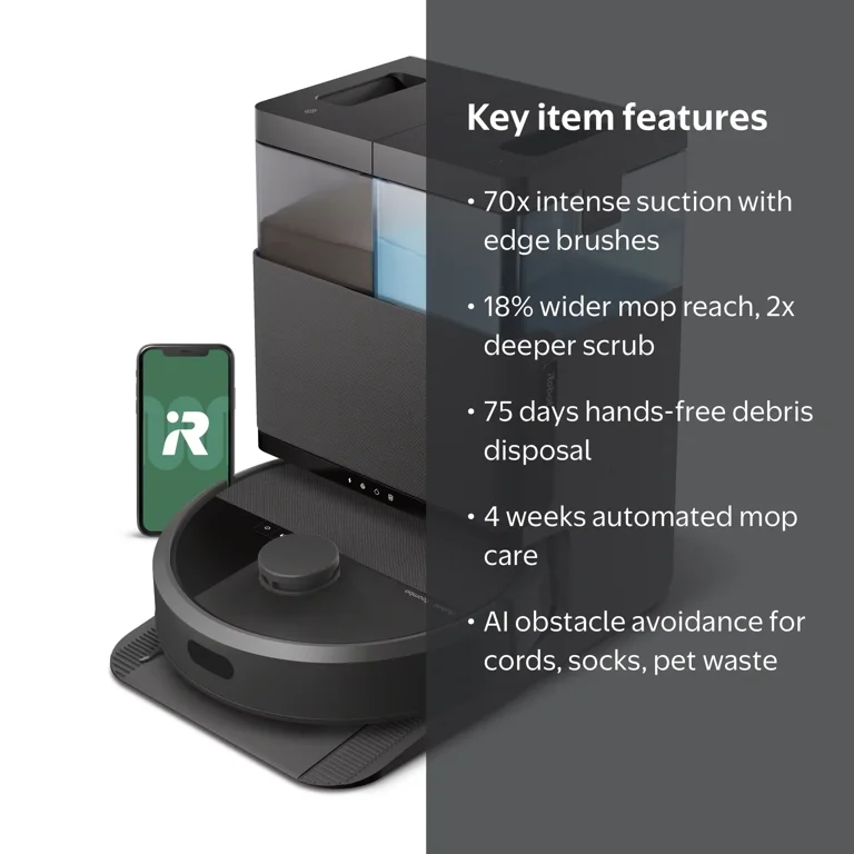 iRobot, Robot Vacuum and Mop, Plus 505, AutoWash Dock Self