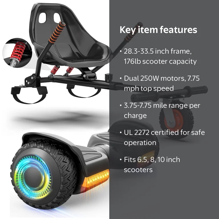 GYROOR K2+G13 Self-Balancing Scooter with Seat Attachment with