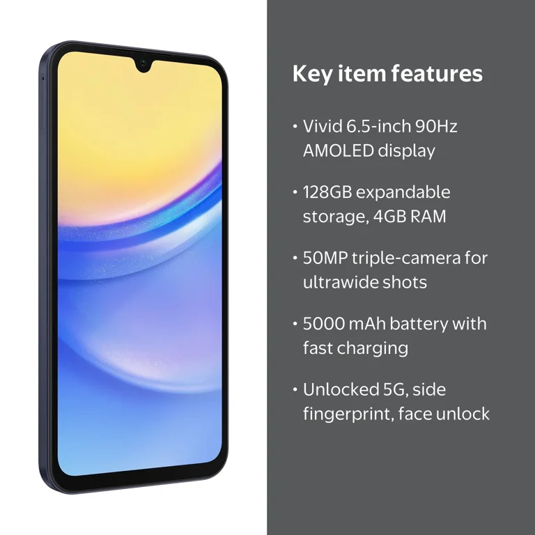Samsung Galaxy A15 5G 128GB Factory Unlocked Android Smartphone