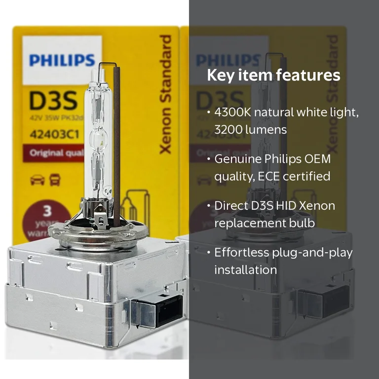 Philips, Xenon HID Bulbs, 42403C1, 4300K Standard OEM - Walmart.com