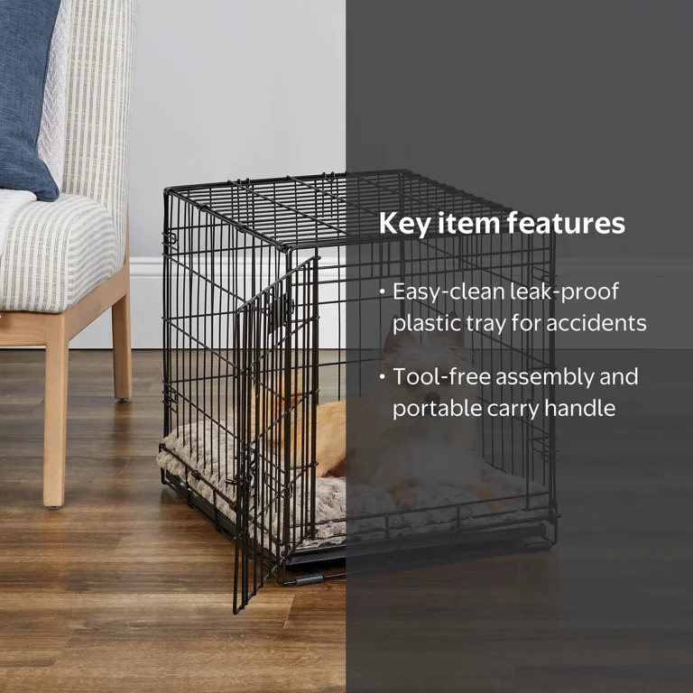 MidWest Homes for Pets, Folding Dog Crate, 24-inch with Divider