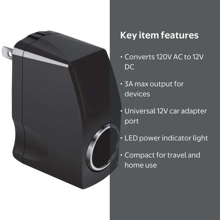 cigarette lighter a/c DC 12V Power Supply Adapter 12W36W, AC 100240V to 12V Converter Transformer, Car Socket Charger for Pump, Cooler, LED Lights US This transformer safely convert and increase your car cigarette lighter from one to two sockets Leadleds Ac/dc Adapter Car Cigarette