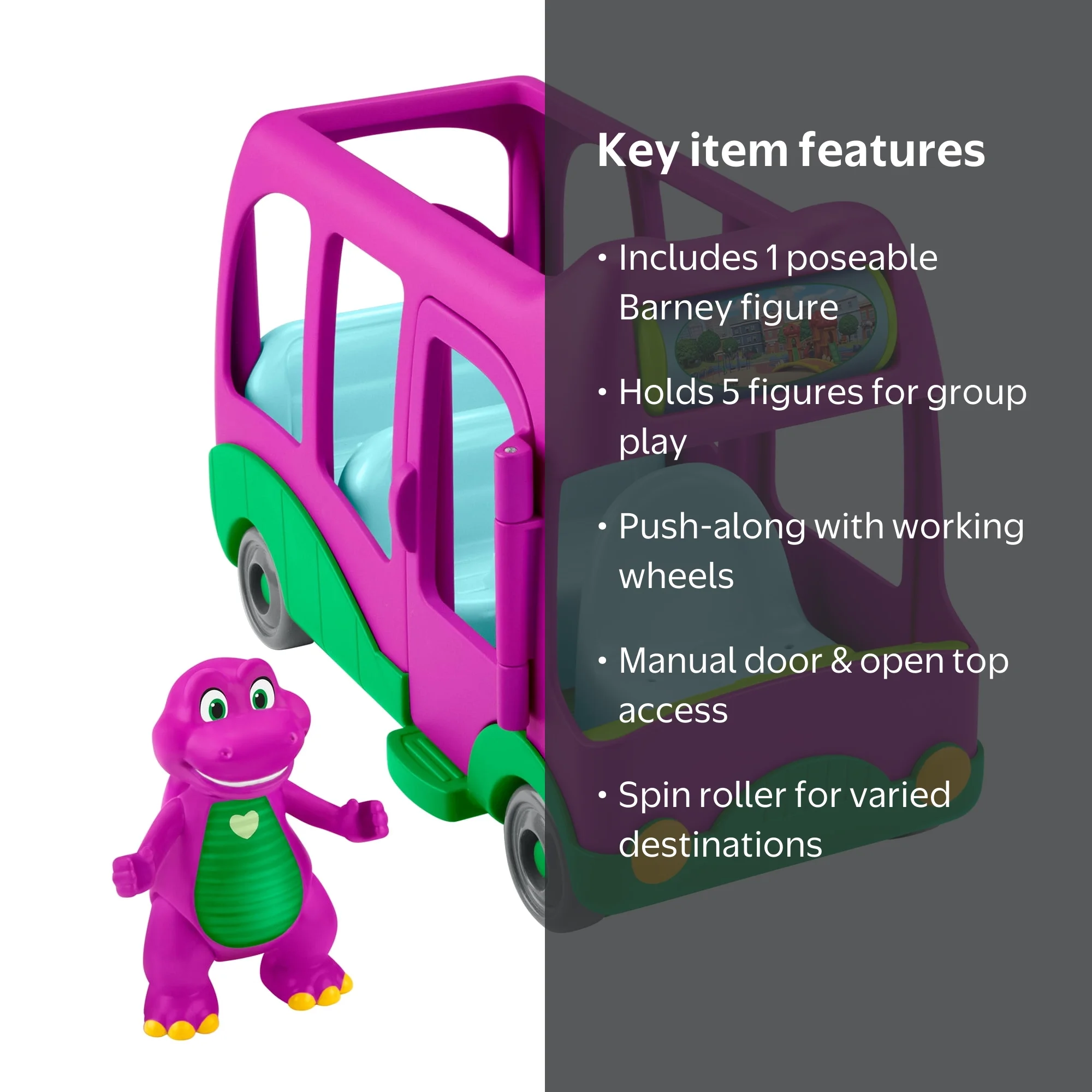 Fisher-Price Barney's World Adventure Bus Push-Along Toy & Barney
