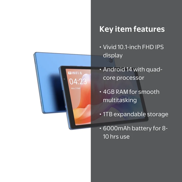 FITIFUN Android 14 Tablet 10 inch,4 (2+2) GB RAM 32GB ROM,Quad