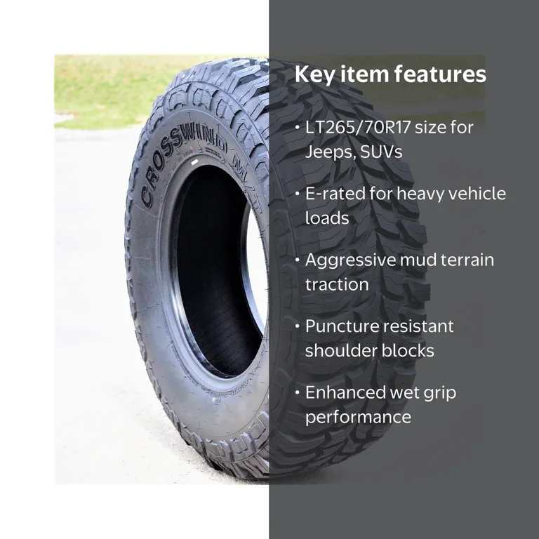 Crosswind M T Mud Terrain LT265/70R17 121/118Q E Light Truck Tire