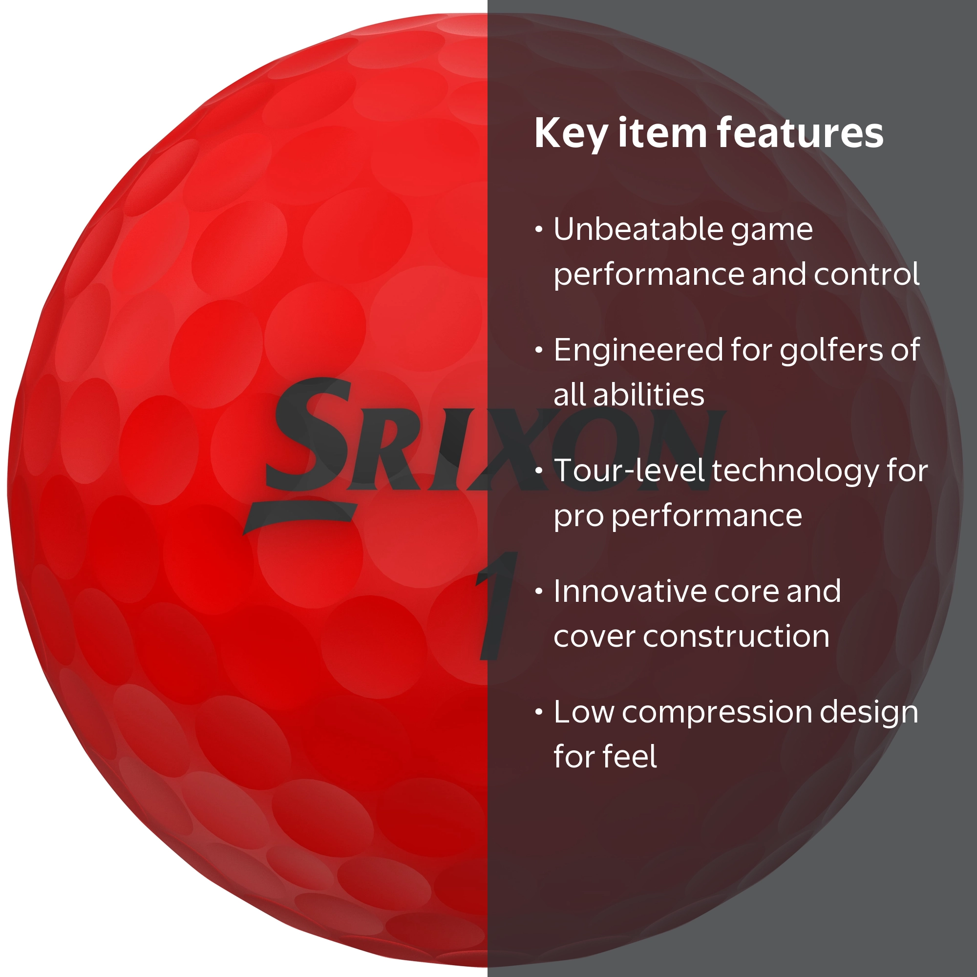 Srixon, Soft Feel Brite Golf Balls, 1-Dozen Red, Tour-Level