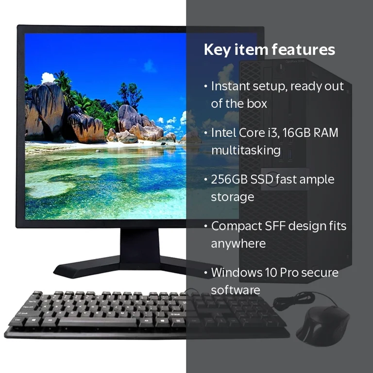 Restored Dell OptiPlex 3040 SFF Desktop Computer i3-6100 16GB RAM