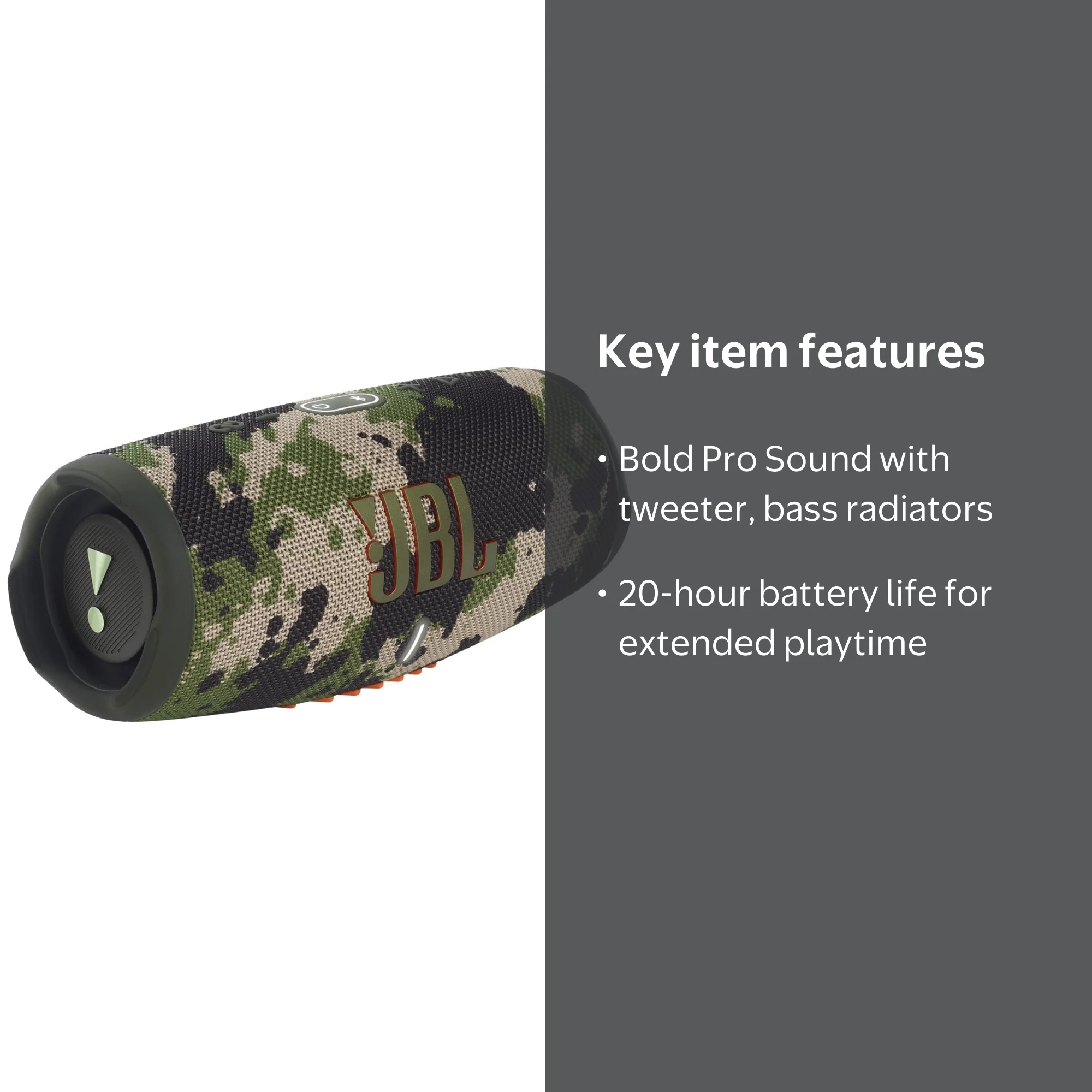 JBL, Portable Waterproof Speaker, Charge 5 with Powerbank, Squad