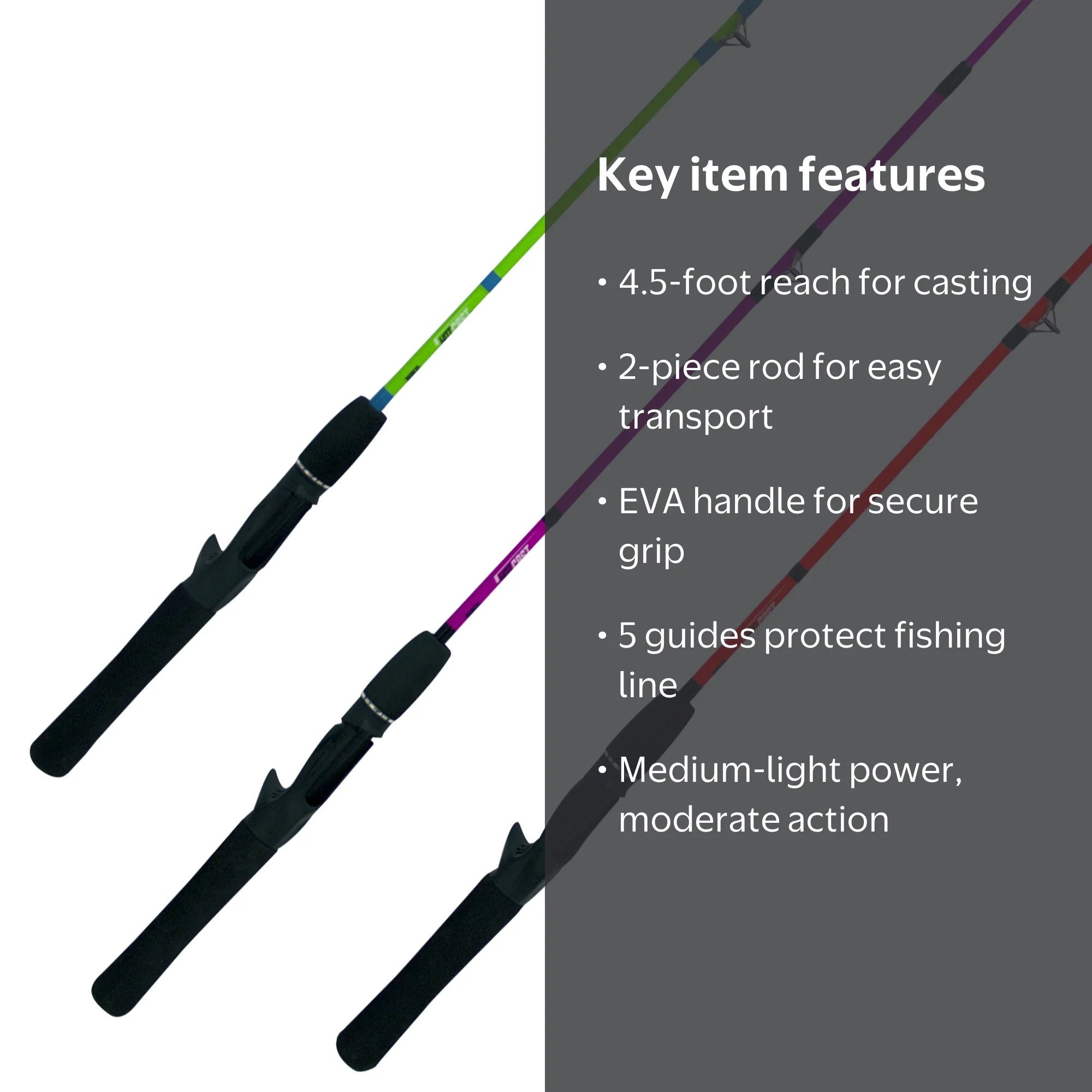 Zebco Hot Cast 46 2-Piece Casting Rod - Colors - Walmart.com