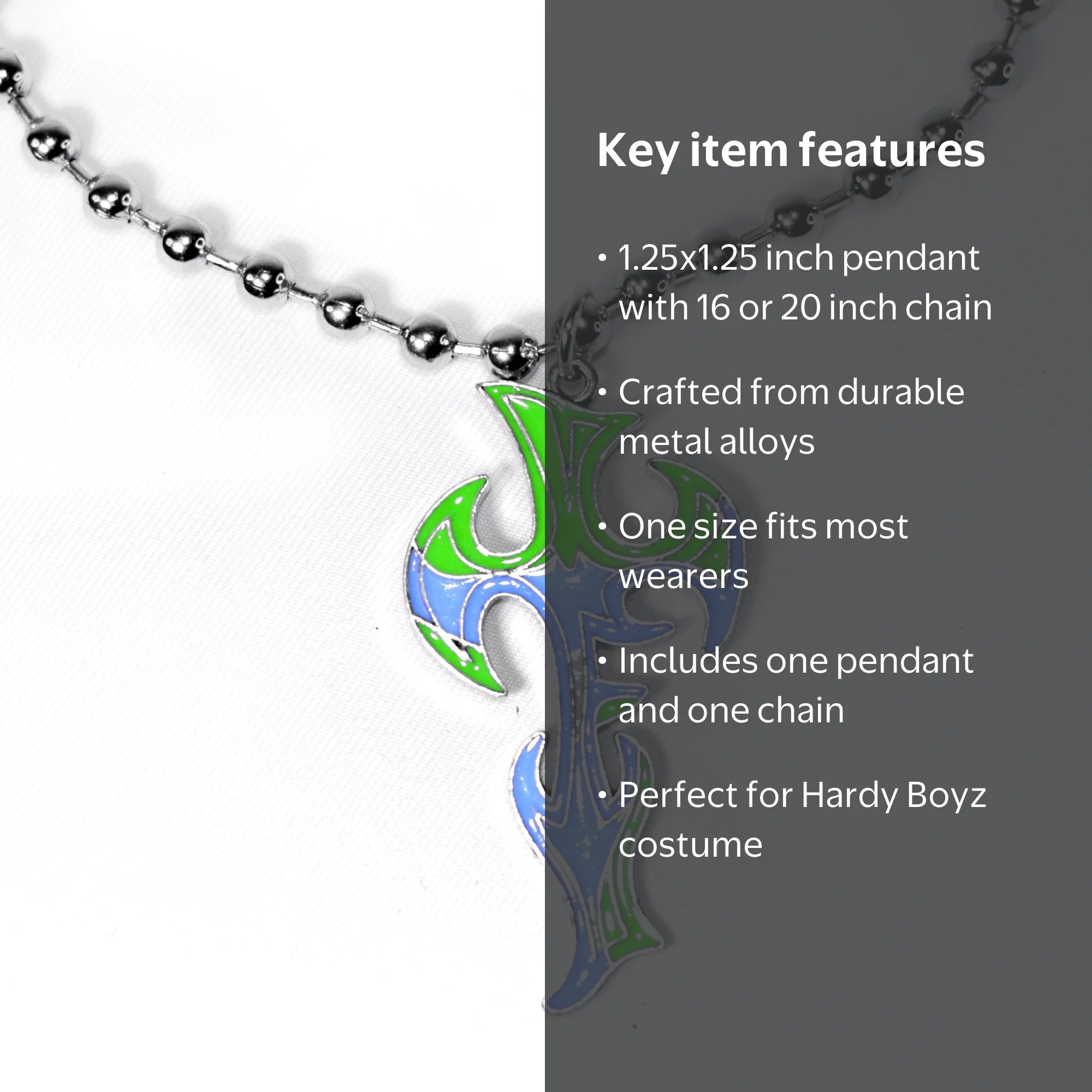 WWE Hardy Boyz Matt Jeff Pendant Necklace with 16-inch Chain