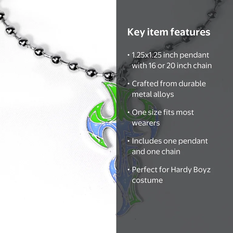 WWE Hardy Boyz Matt Jeff Pendant Necklace with 16-inch Chain
