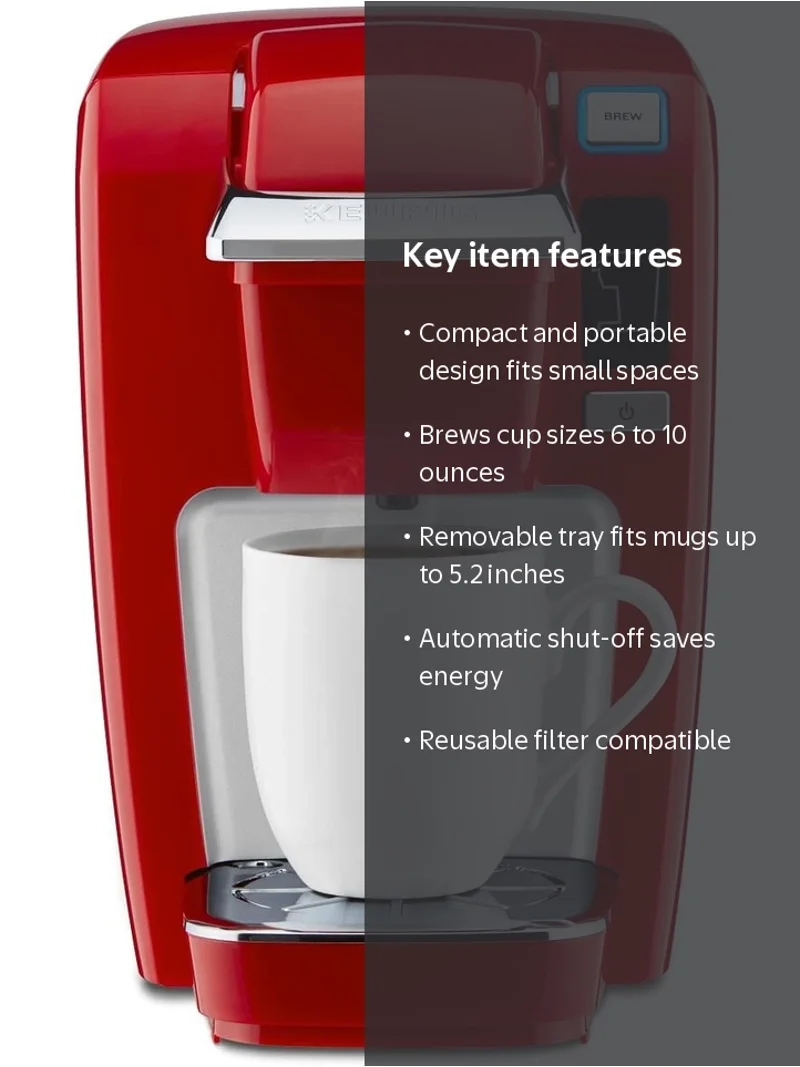 Keurig K15 Coffee Maker, Single Serve K-Cup Pod Coffee Brewer, 6