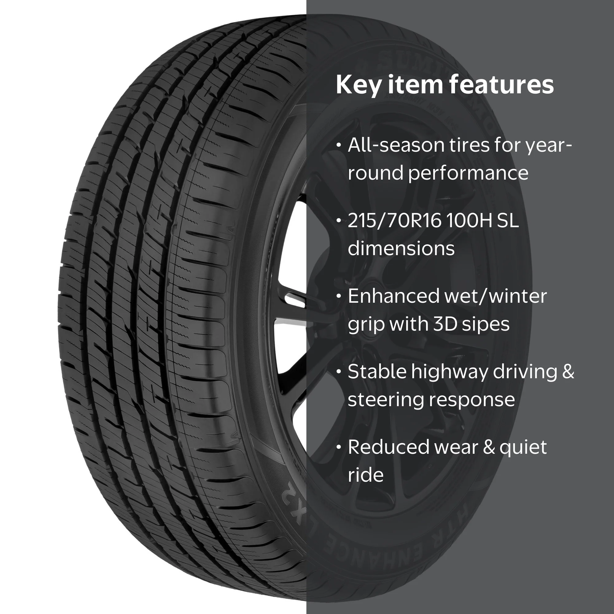 hiro さま専用K2 Konic 76 Photon 163cm ストック Sumitomo HTR Enhance LX2 All Season Passenger Tire, 215/70R16 100H
