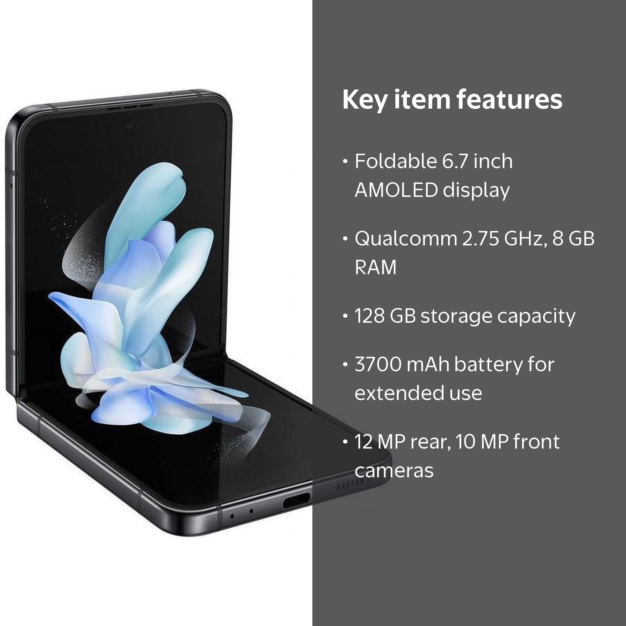 SAMSUNG Galaxy Z Flip 4, Unlocked 128GB Android Phone, Flex Mode