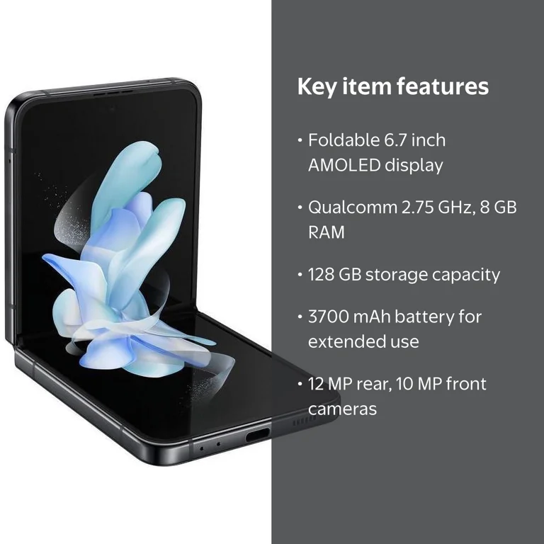 SAMSUNG Galaxy Z Flip 4, Unlocked 128GB Android Phone, Flex Mode