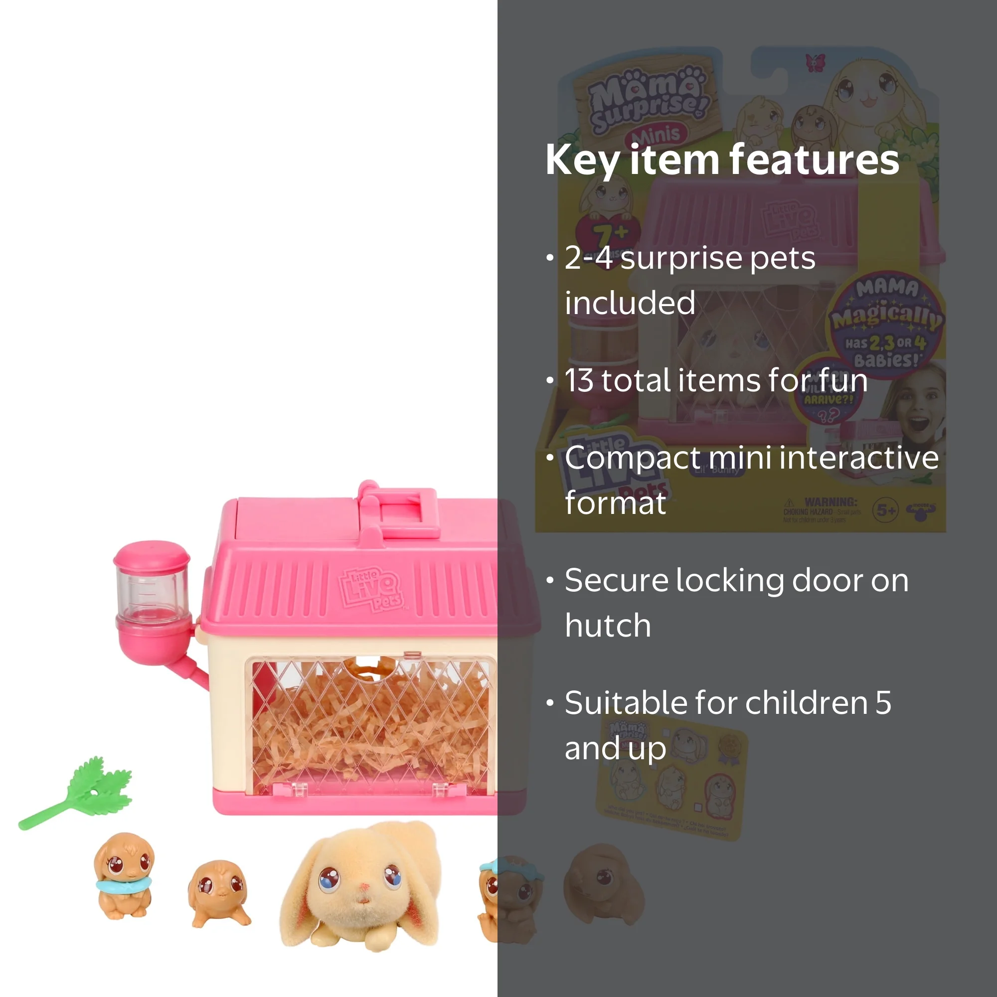 Little Live Pets, Mama Surprise Minis, Lil' Bunny with Babies, 13