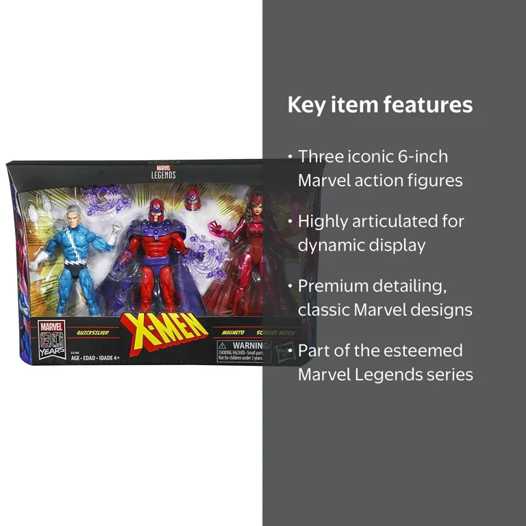 Marvel Legends Magneto, Quicksilver & Scarlet Witch 3pk Action