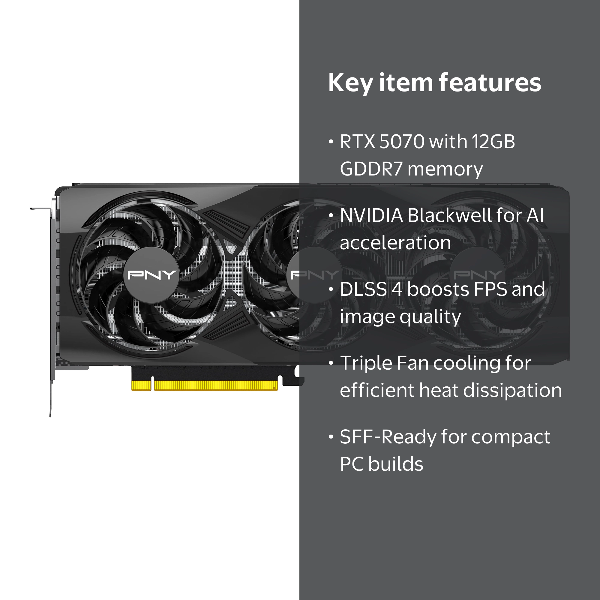 PNY, Graphics Card, RTX 5070 OC, 12GB GDDR7 Triple Fan - Walmart.com