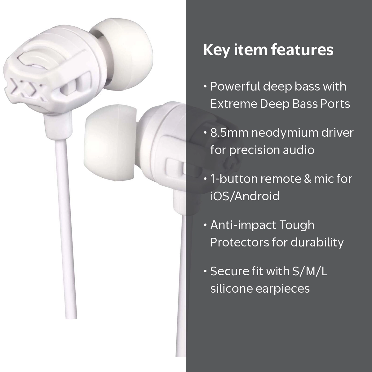 JVC HAFX103MW XX Series Xtreme Xplosives Earbuds with Microphone