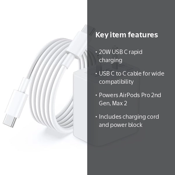 for Airpods Pro 2nd Gen Charger, 20W USB C Charger New AirPods 4