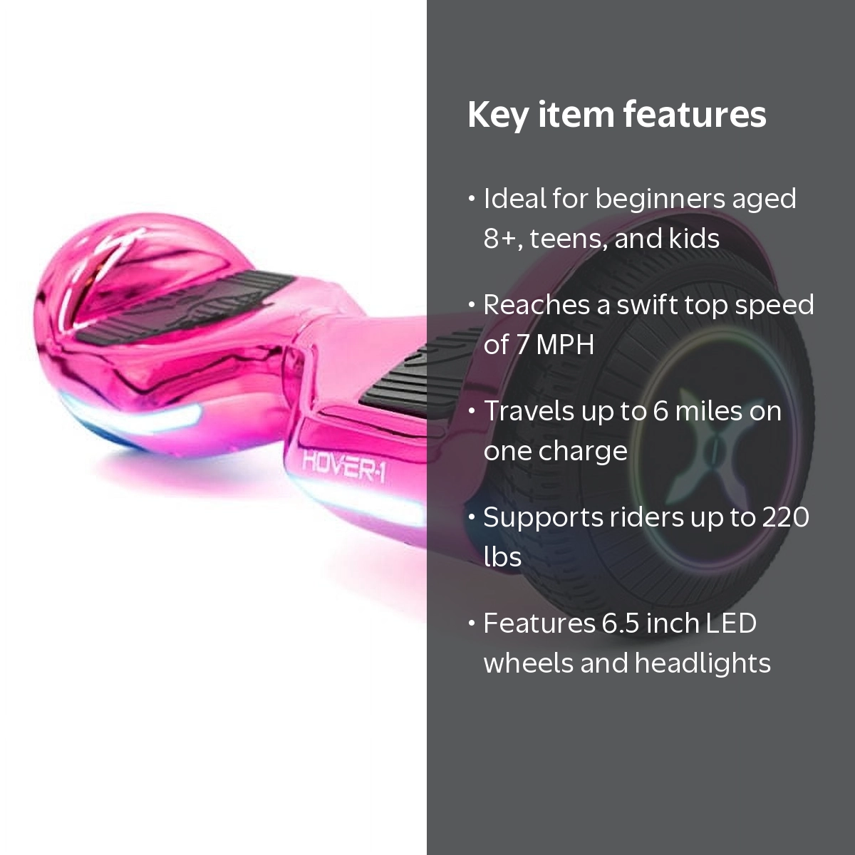 Hover-1 All-Star Hoverboard - Pink LED Wheels - Walmart.com