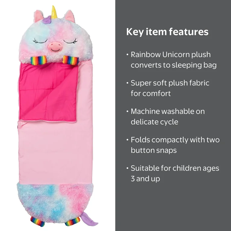 a rain bow slppeing bag for kidsin a un con Kids Sleeping Bags, Glow in The Dark Slumber Kids, Toddler Nap Mat with Pillow and Blanket for Sleepover, Daycare, Preschool (62" x 28") (Unicorn) : Toys & Games It serves as a warm and restful spot for kids to have a quick nap or relax iPlay, iLearn Kids Unicorn Sleeping