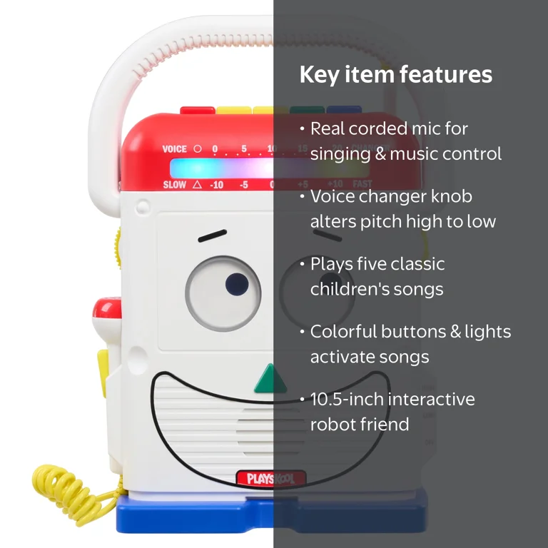 Playskool Rockin' Robot Toy with Sing-Along Microphone, Songs