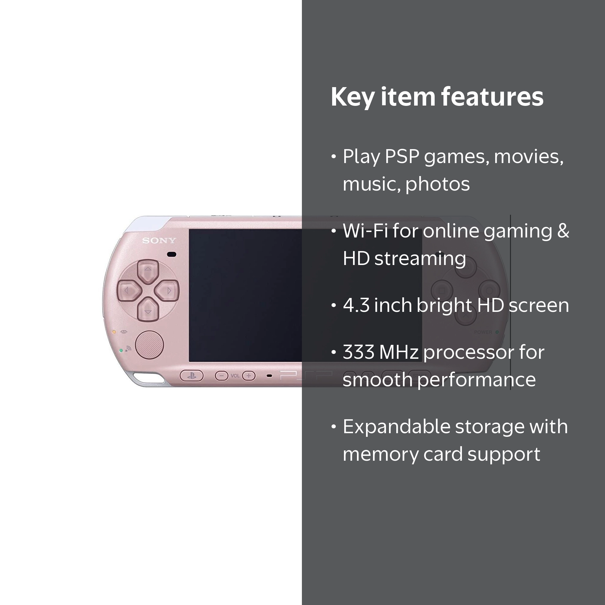 PlayStation Portable PSP 3000 Gaming Console, Blossom Pink with
