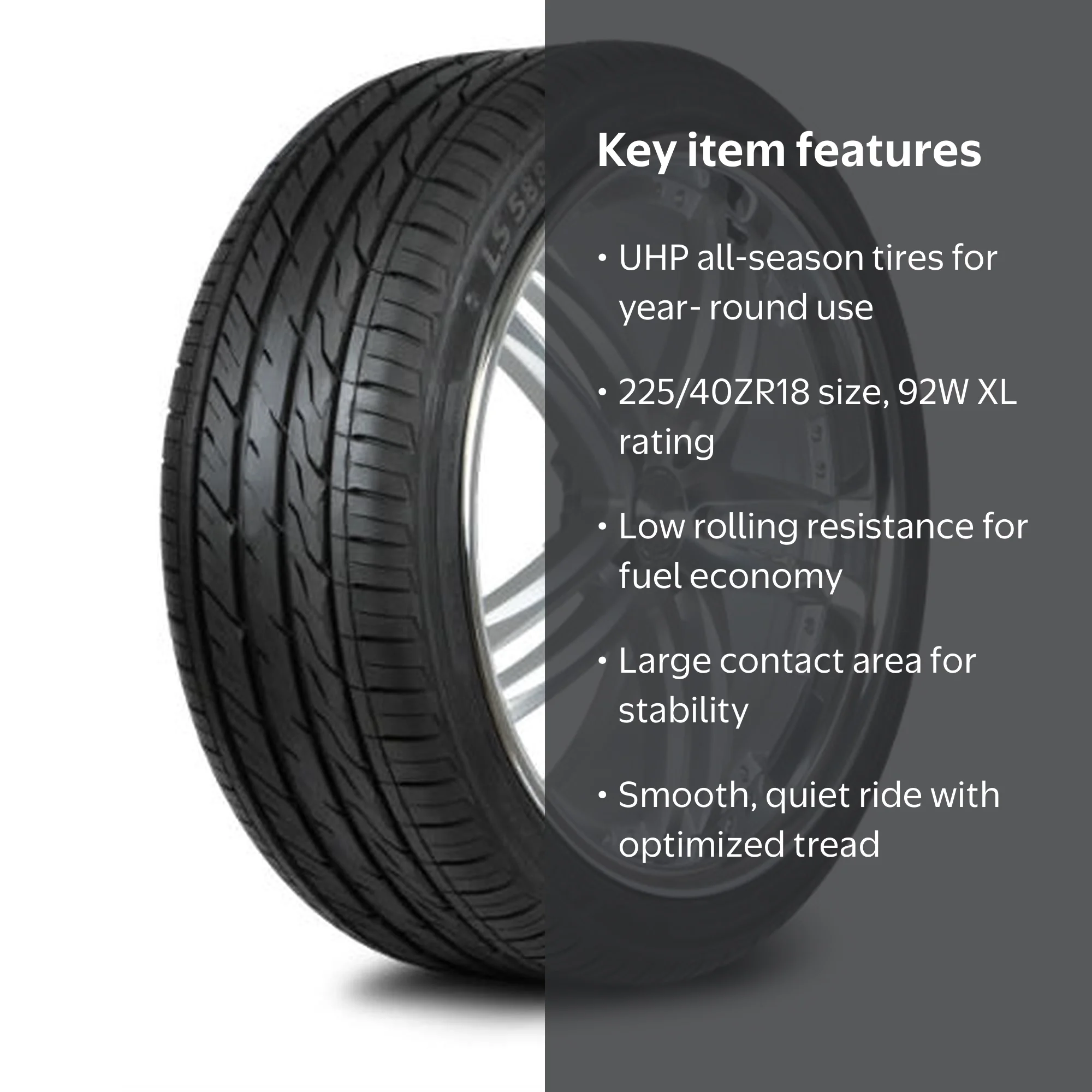 Free Shipping! Landsail LS588 UHP 225 40R18 92W Tire for Sports